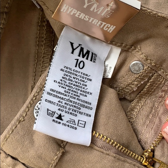 NWT Girls Hyperstretch skinny pants, Tan, 10 - Picture 4 of 5